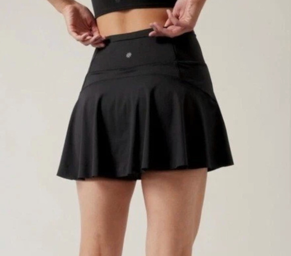 Athleta Pants - NEW ATHLETA BLACK ACE HIGH RISE 15 1/2 TENNIS SKORT SKIRT 15.5" 657683 SZ XS
